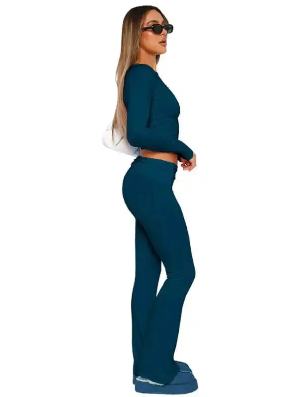 New women’s fashionable, comfortable, slim, slim, anti-waist, low-waist flared pants