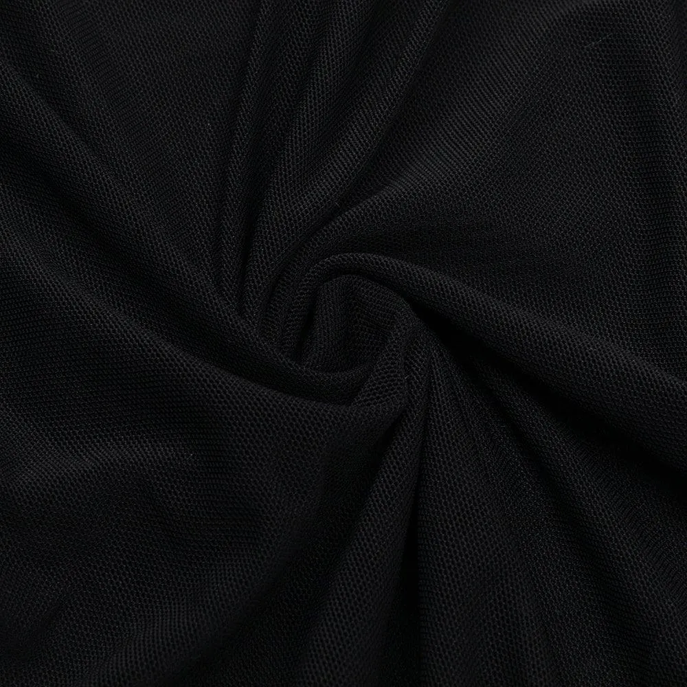 Women's Off-Shoulder Tulle Maxi Dress | Short Sleeve Bandage | GFIT SPORTS